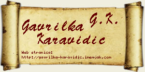 Gavrilka Karavidić vizit kartica